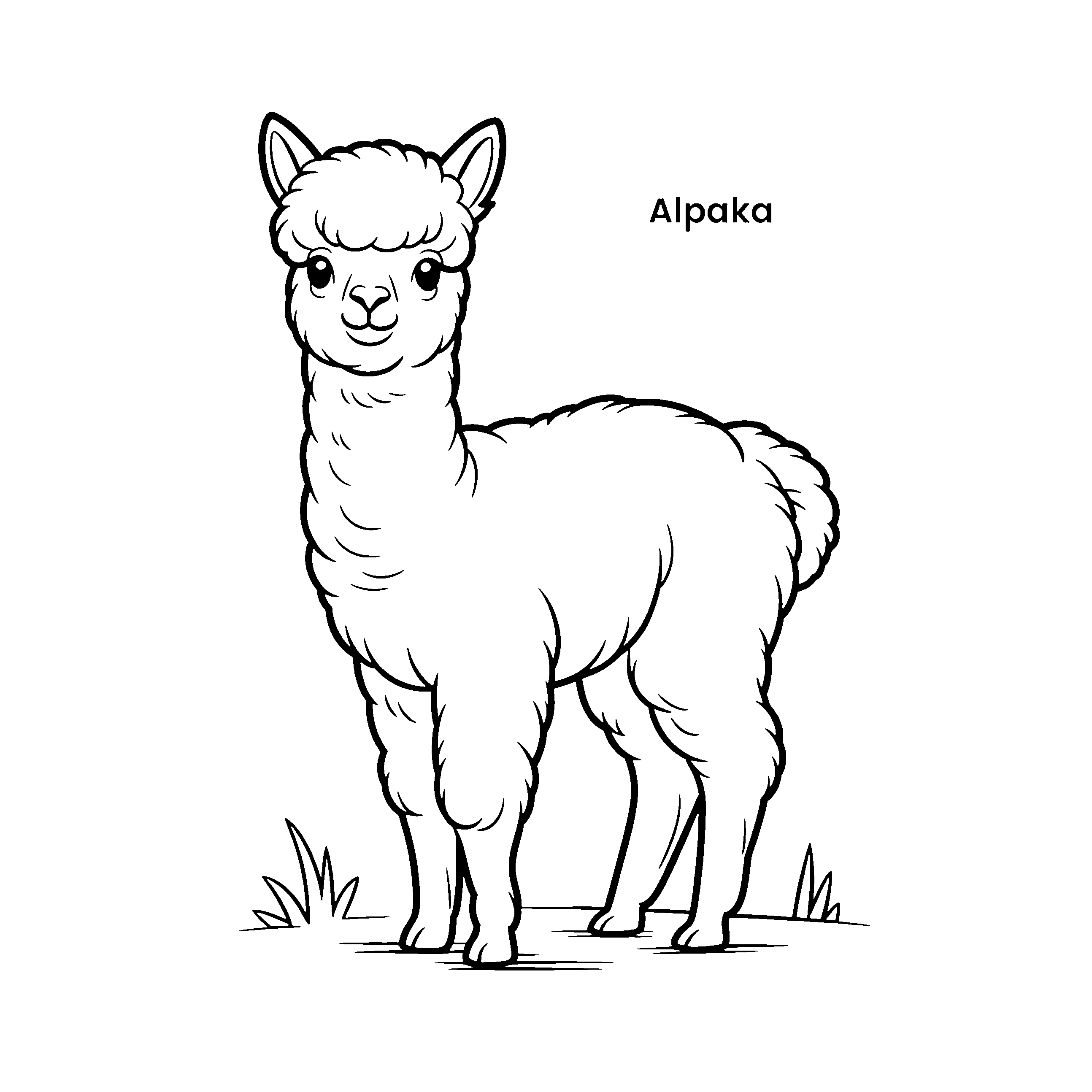 Ausmalbild Alpaka