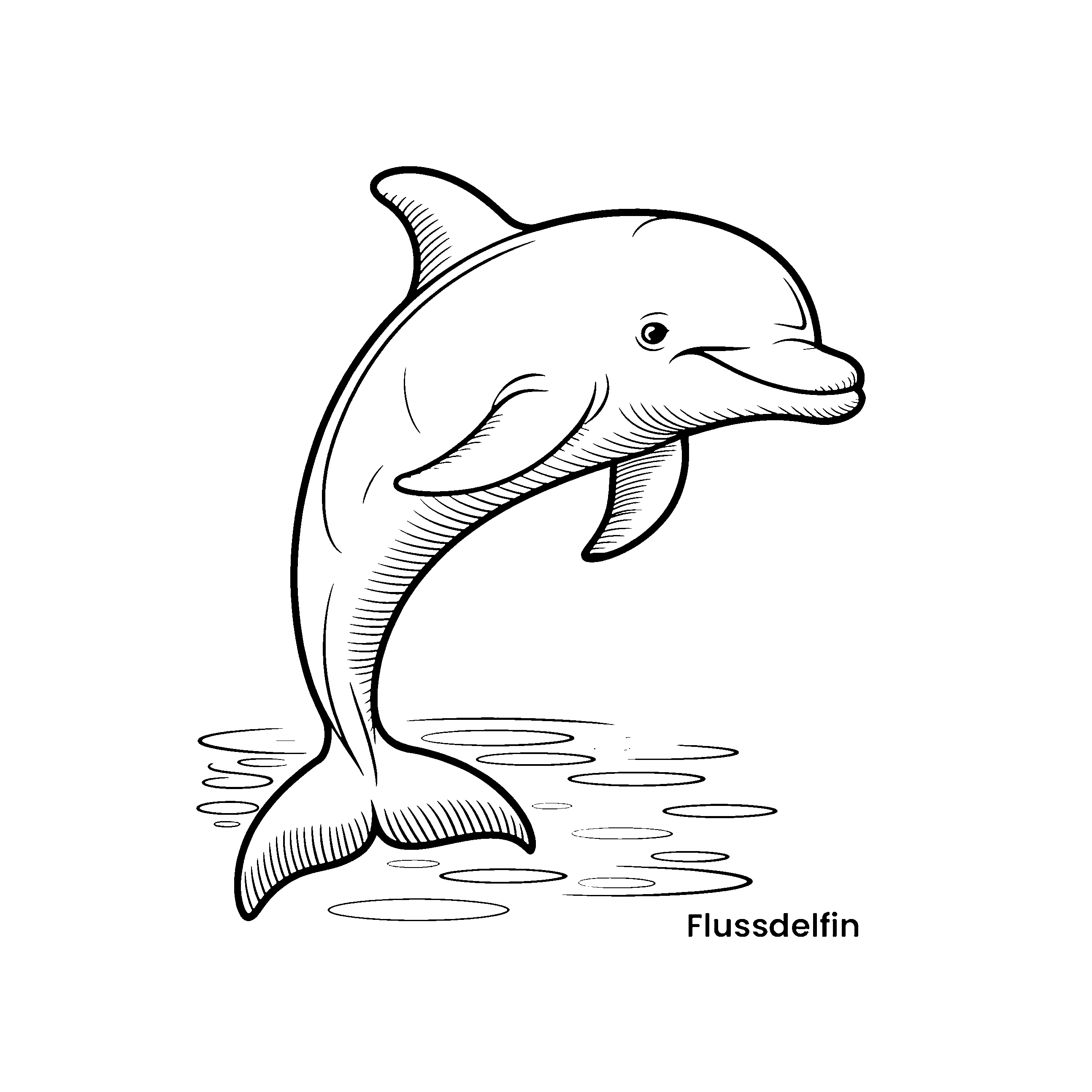 Ausmalbild Flussdelfin