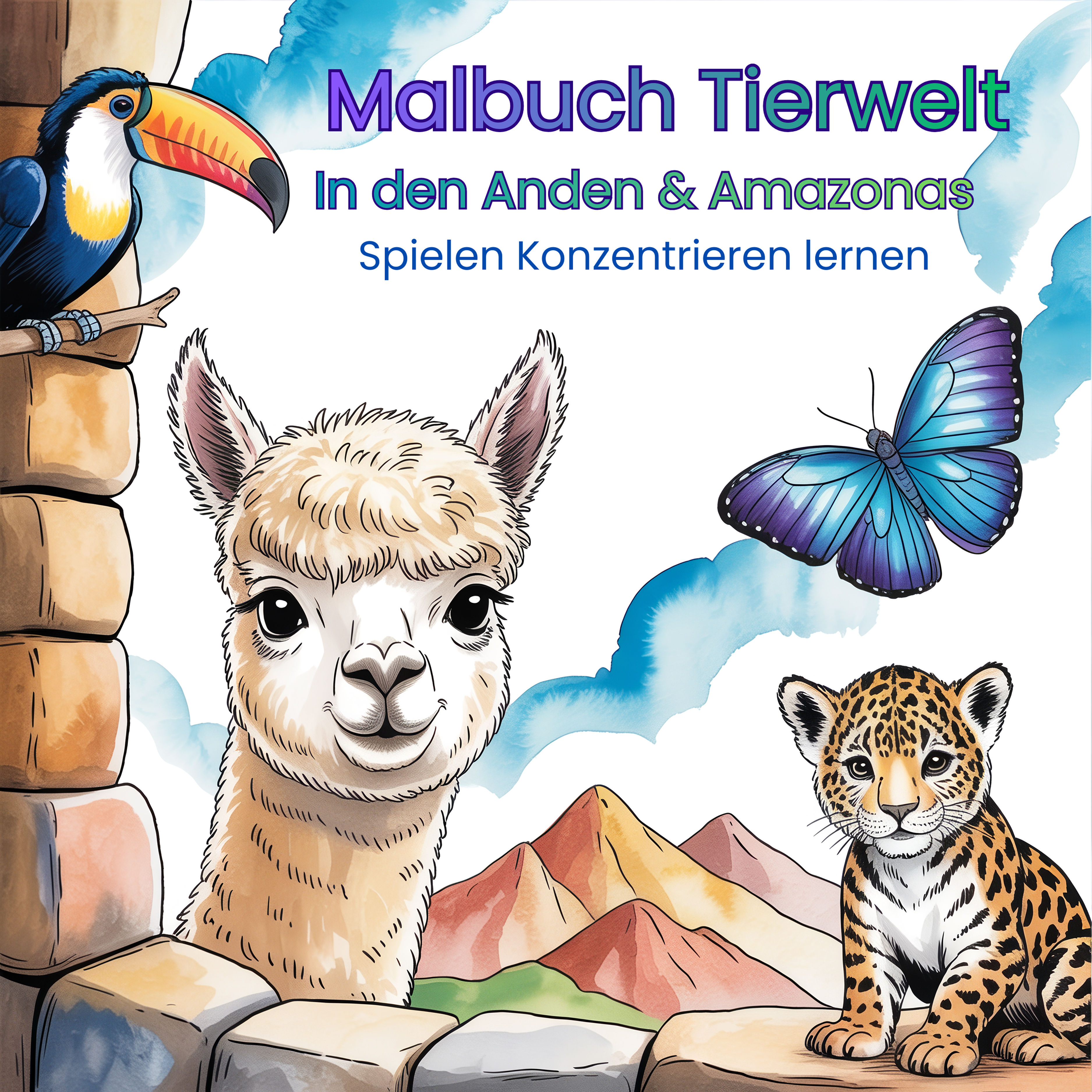 Malbuch Tierwelt in den Anden & Amazonas