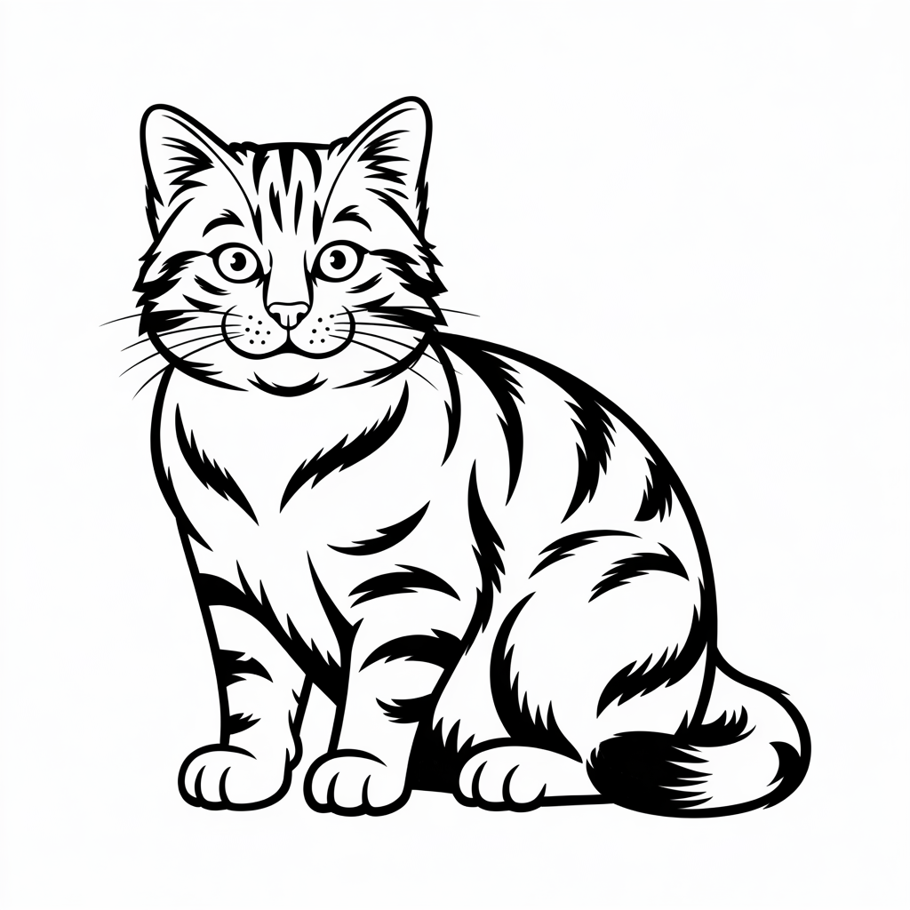 Ausmalbild Wilde Hauskatze