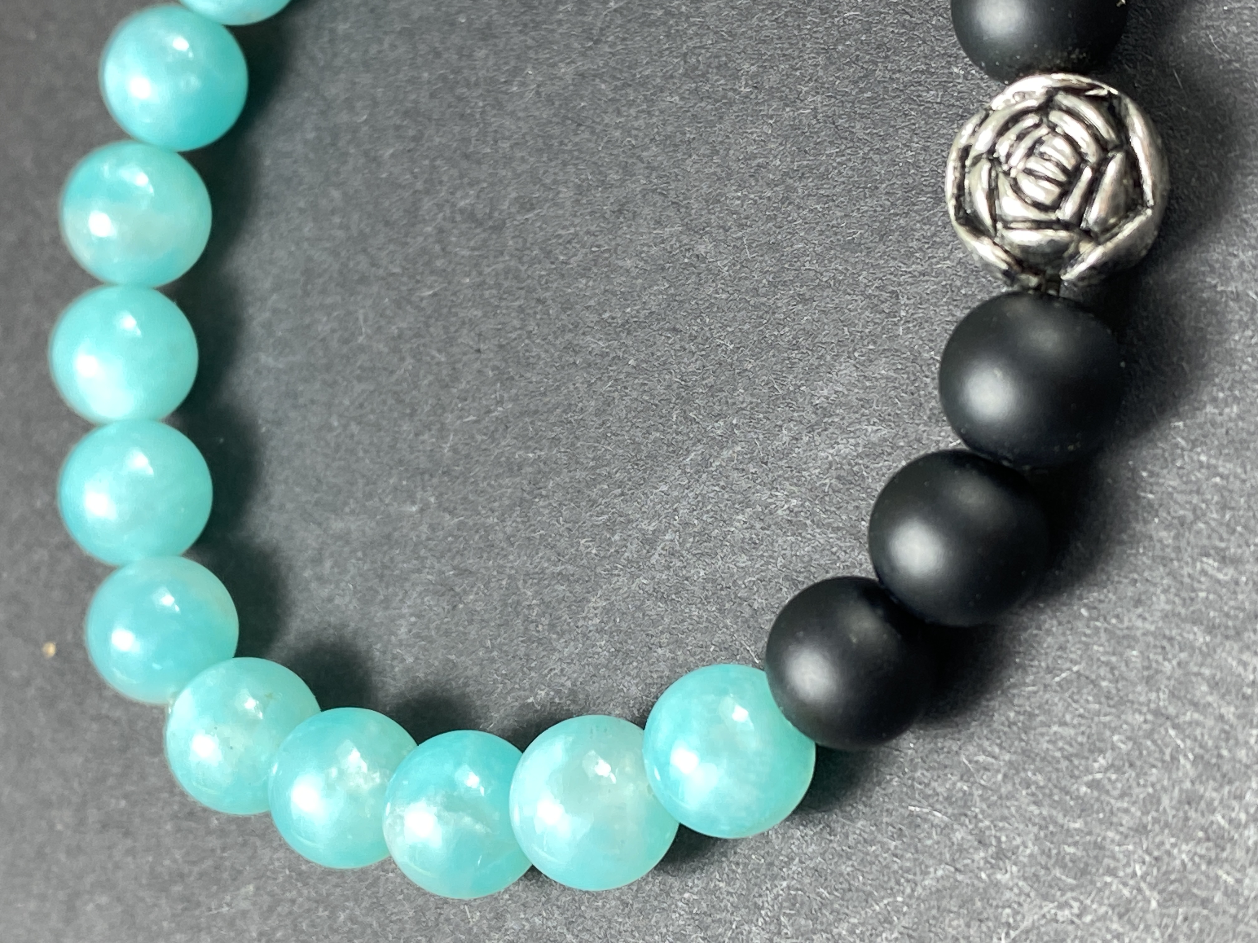 Detailansicht Amazonit Onyx Armband